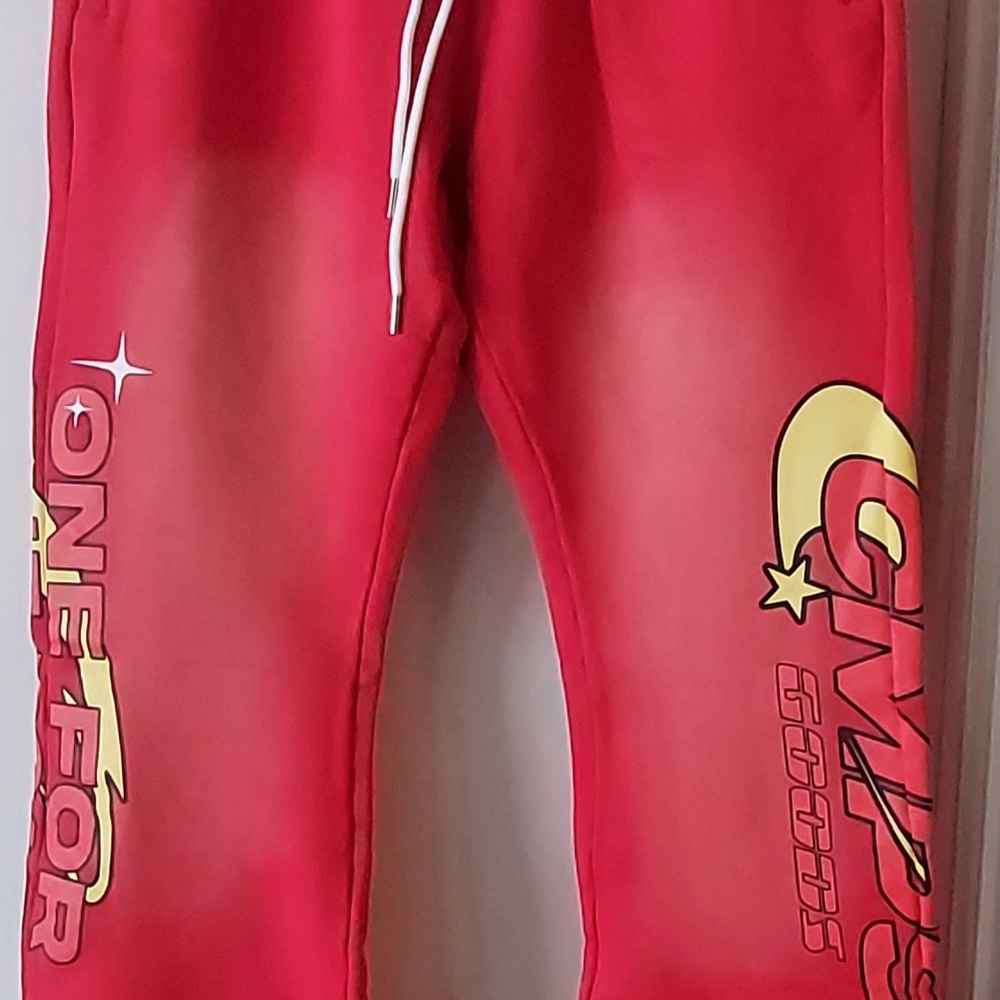 Campus Goods LA Mens Flare Sweatpants Sun/Fade Red